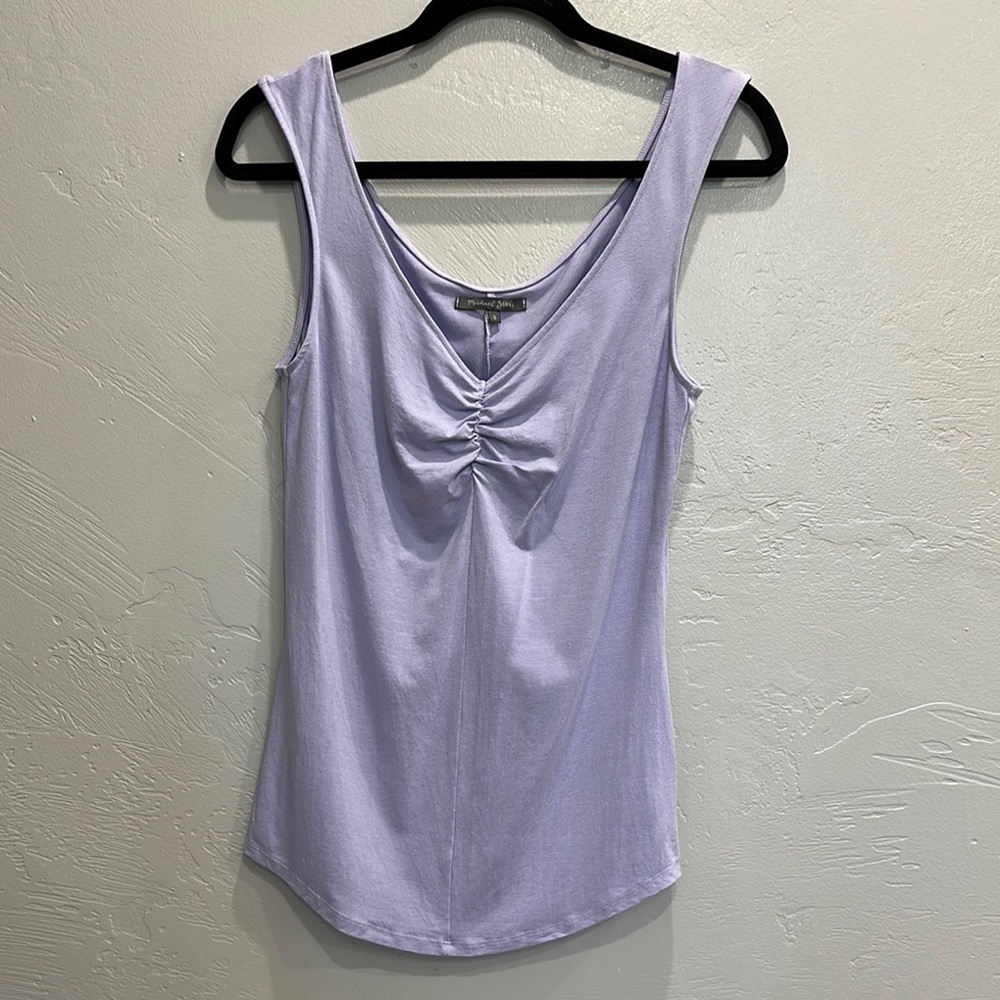 Michael Stars Purple Ruched Sleeveless Tank Top